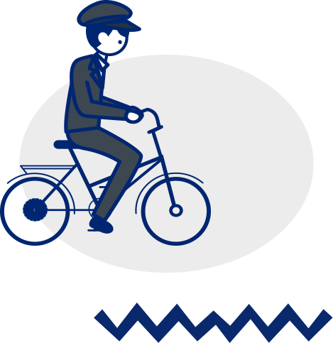 自転車に乗る男性